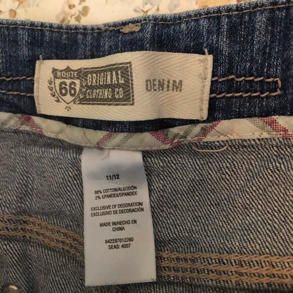 Route 66 Y2K Style Blue Denim Mini Jean Skirt Size 11/12 - Picture 4 of 7